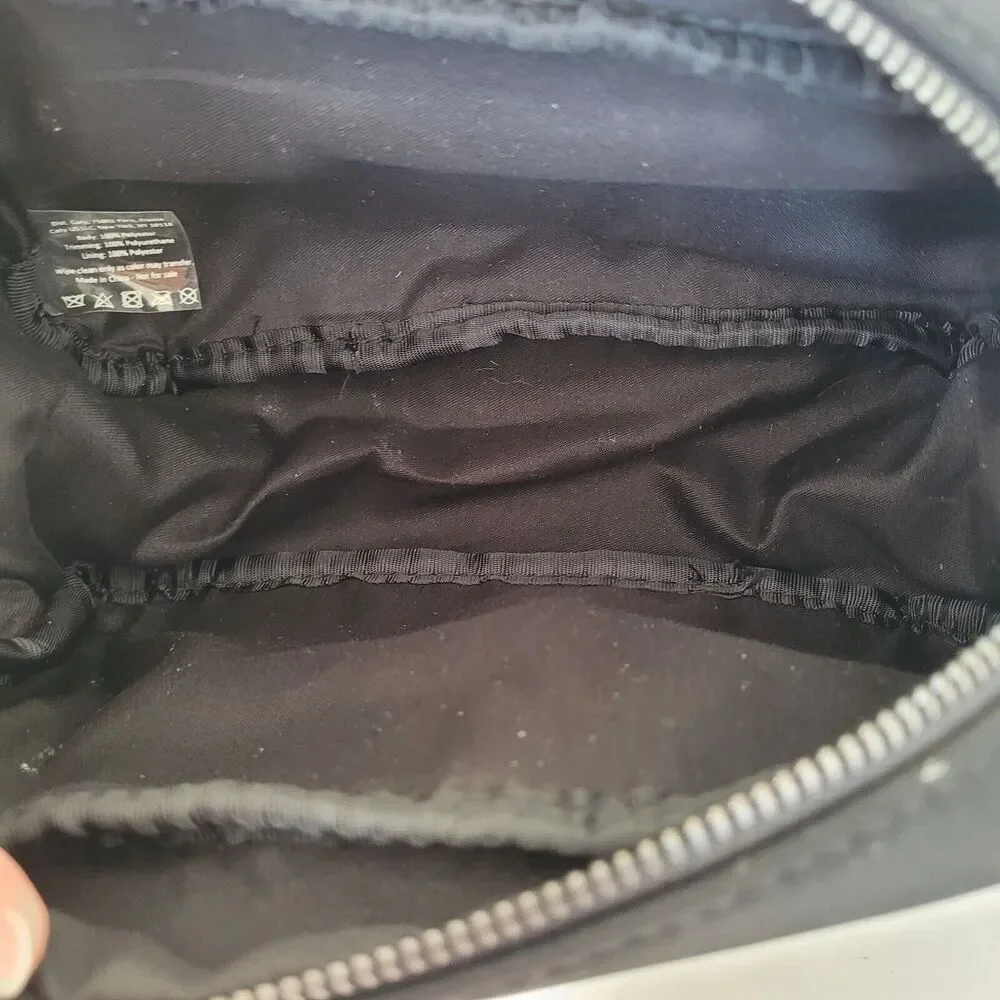 Burberry Wristlet Clutch Soft Toiletry Zip Bag Pouch Black Logo Medium Unisex